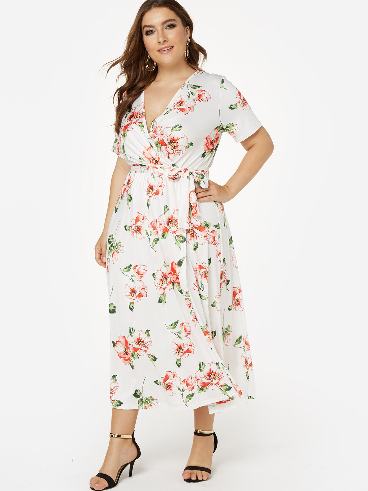 OEM Ladies Floral Plus Size Dresses