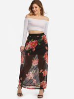 Wholesale Floral Print Black Plus Size Bottoms