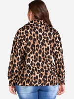 NEW FEELING Womens Leopard Plus Size Tops